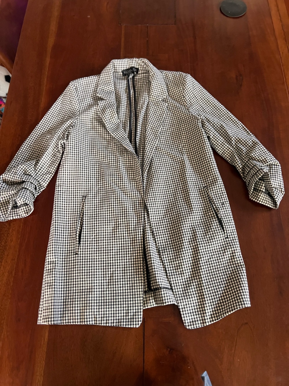 Women’s Blazer | Black and White Check | Medium